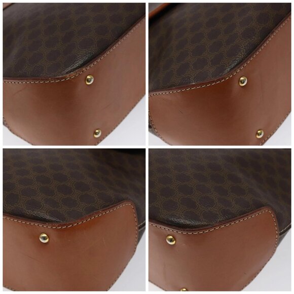 CELINE Macadam Canvas Hand Bag PVC Leather Brown Gold Auth - Picture 16 of 16